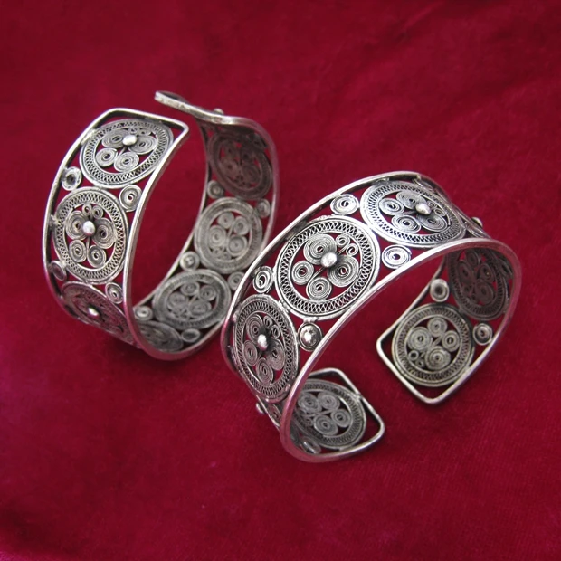 Ручной работы серебряные бокалы для вина браслет традиционный пинч филе бабочка