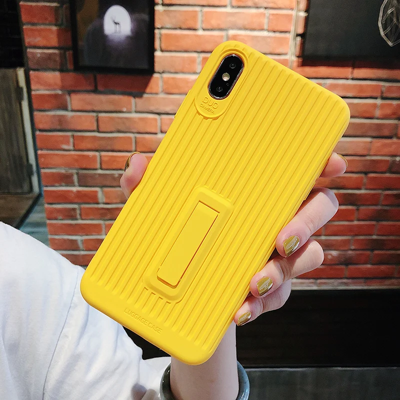 For iphone XS max XR X stripe Soft Phone Case 8plus 7 6 plus Candy Color stander cover Shell |