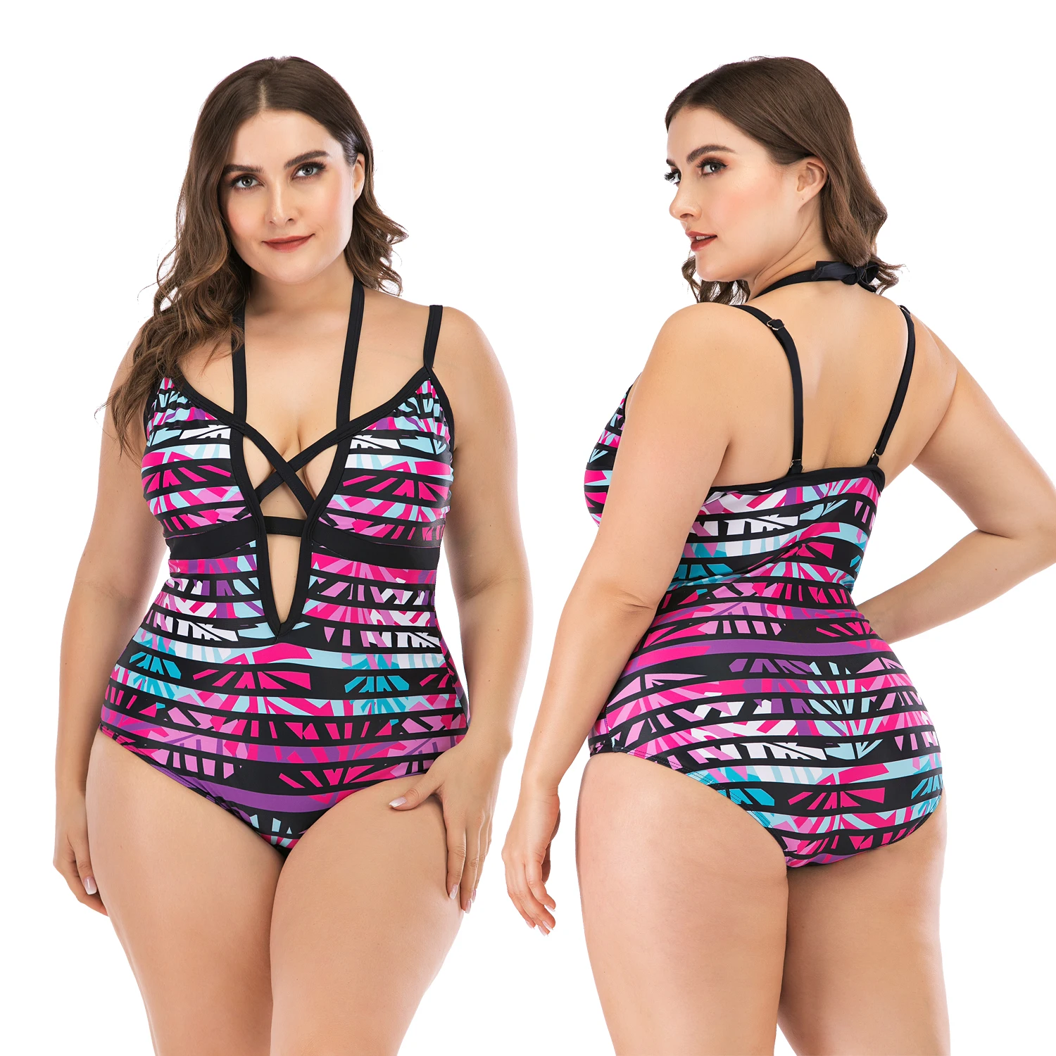 

Vikionfly Sexy Trikini Swimwear Plus Size Women Swimsuit 2020 New Printed Colorful Swimming Suit For Ladies Beach Bathing Suits
