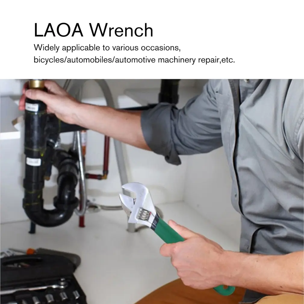 LAOA 6 &quot/8&quot/10 &quot/12&quot антискользящий универсальный гаечный ключ для обезьяны