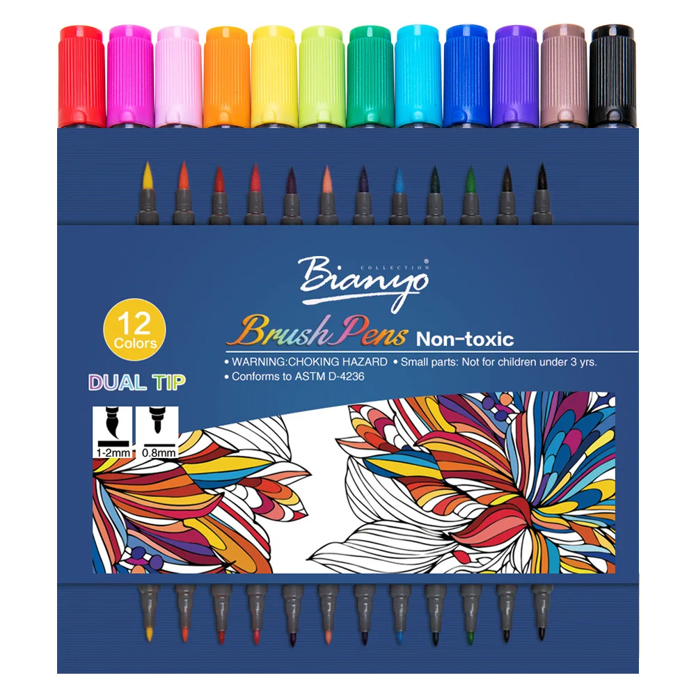 Двухсторонняя мягкая кисть-маркер Акварельная краска с двойной головкой