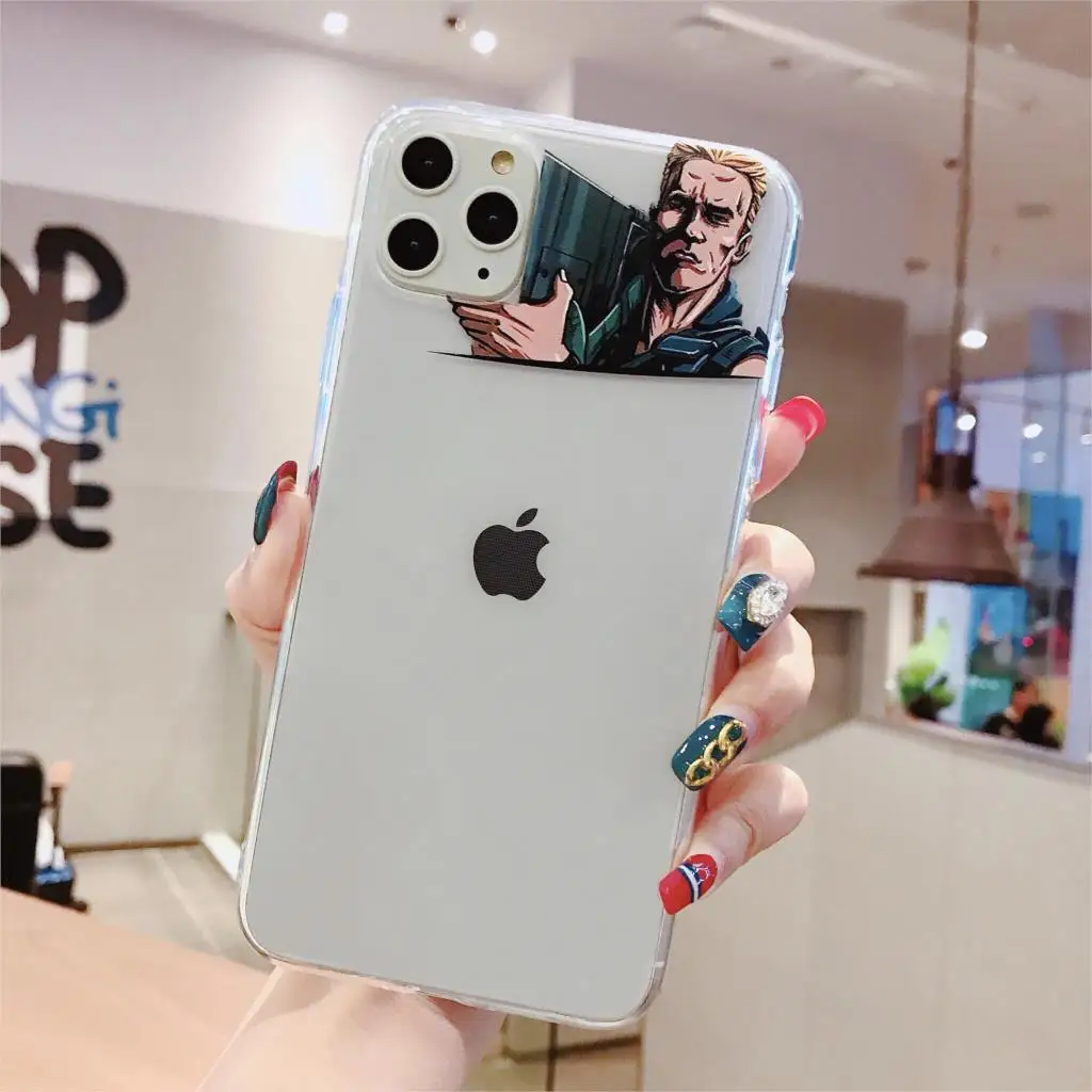 Модный чехол для iPhone 11 Schwarzenegger 11Pro Max Funny 6 6s 8 7 Plus XR 10 X XS простой прозрачный мягкий |