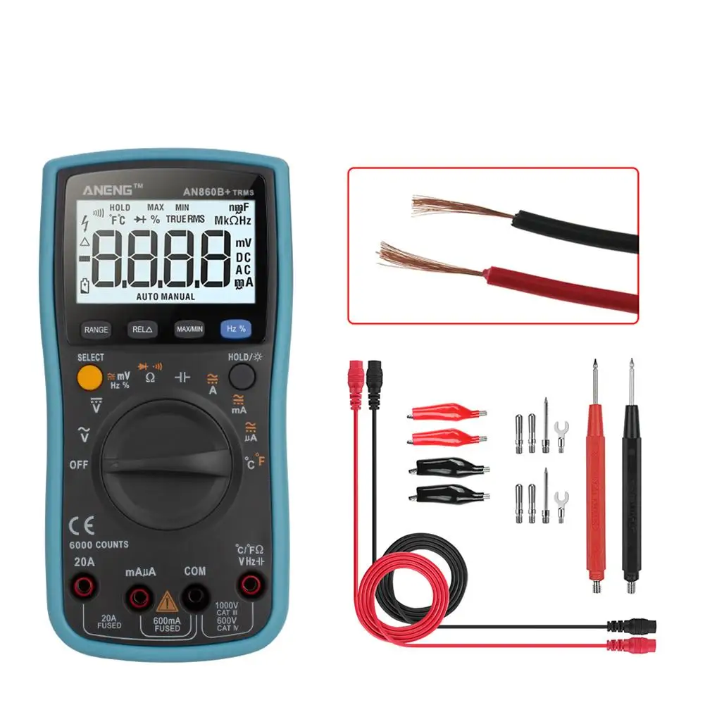 6000 отсчетов RMS цифровой мультиметр измеритель тока Автоматическое отключение