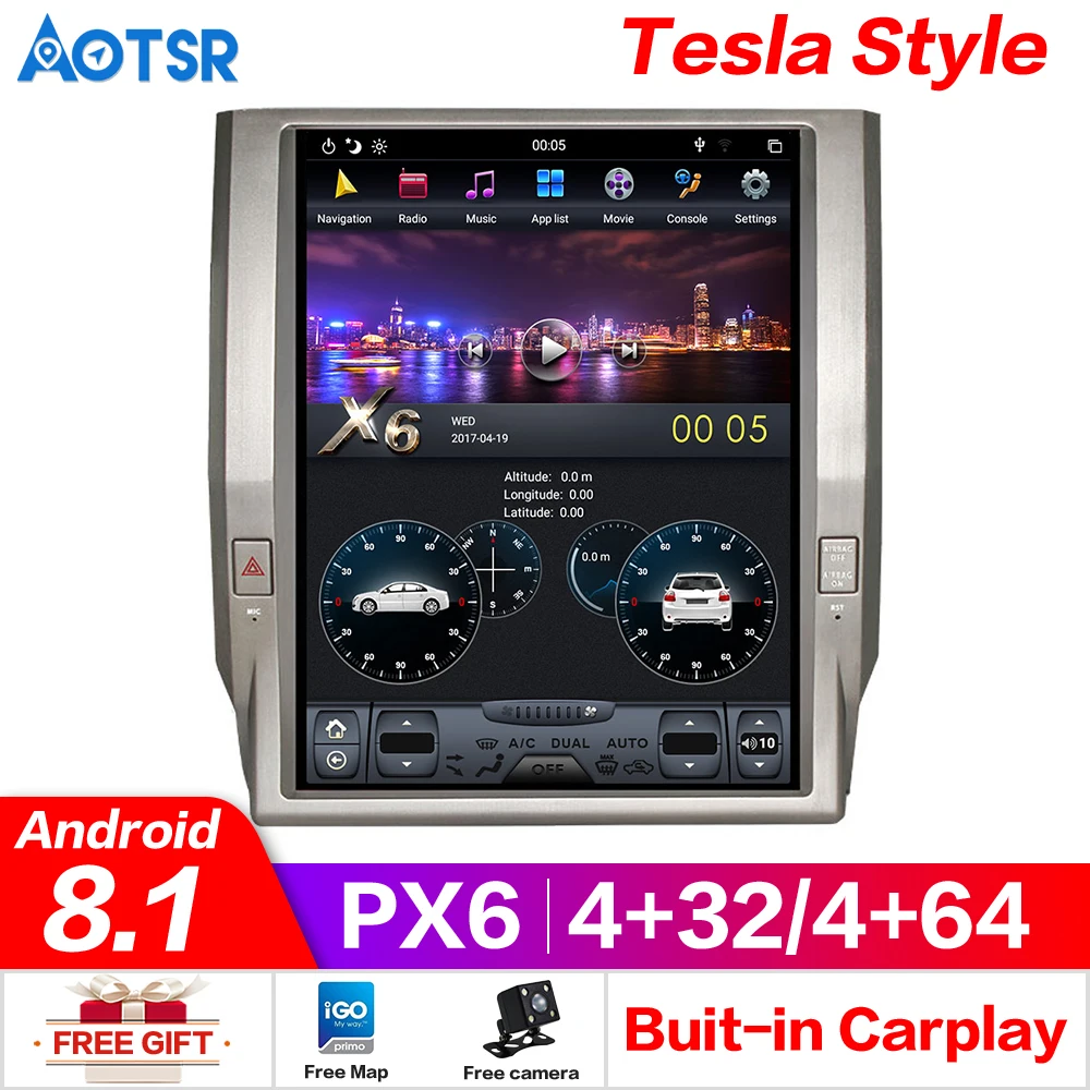 Автомобильный GPS навигатор Tesla на Android 9 0 для Toyota Tundra 2014 + головное устройство