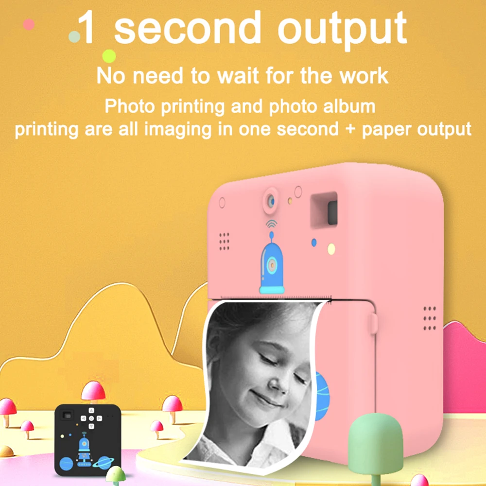 Детская камера мгновенная печать для детей 1080P беспроводной термопринтер