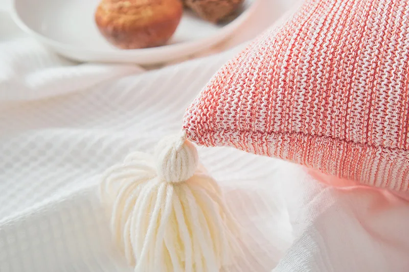 

cotton tassel cushion cover living room bedroom sofa hug pillow cover home decoration 45x45cm