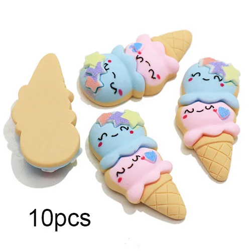 Blue 10pcs Happy monkey 10 шт. дополнение к ломтикам слайма поставки милые Подвески канифольное мороженое Набор DIY наполнитель для пушистой прозрачной слизи глины игрушки - Цвет: Blue 10pcs