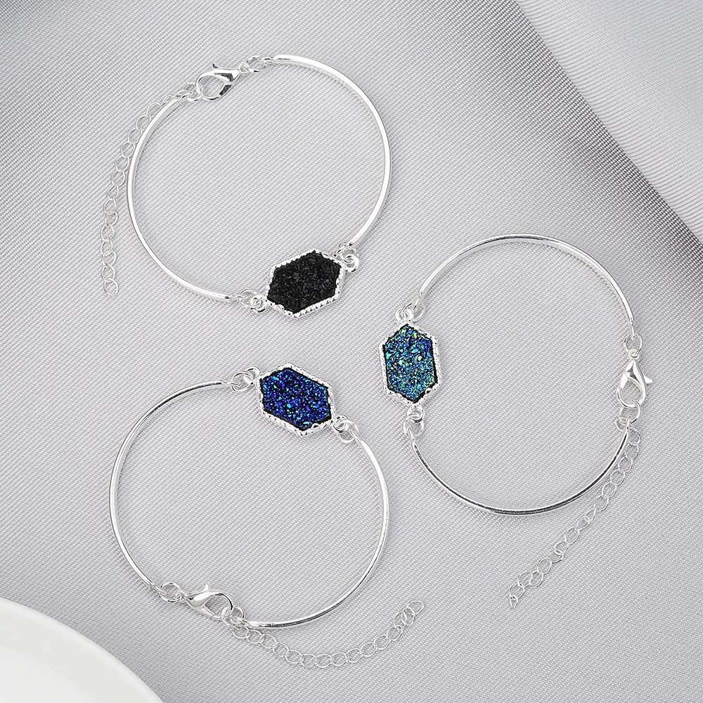 Модная Хрустальная Друза искусственная Мода геометрические шестиугольные