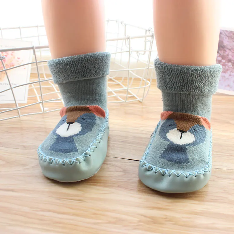 

Children Anti-slip Shoes Newborn Baby Girl Cotton Non-slip Floor Socks Baby Boy Rubber Sole Cartoon Indoor Socks Infant Shoes