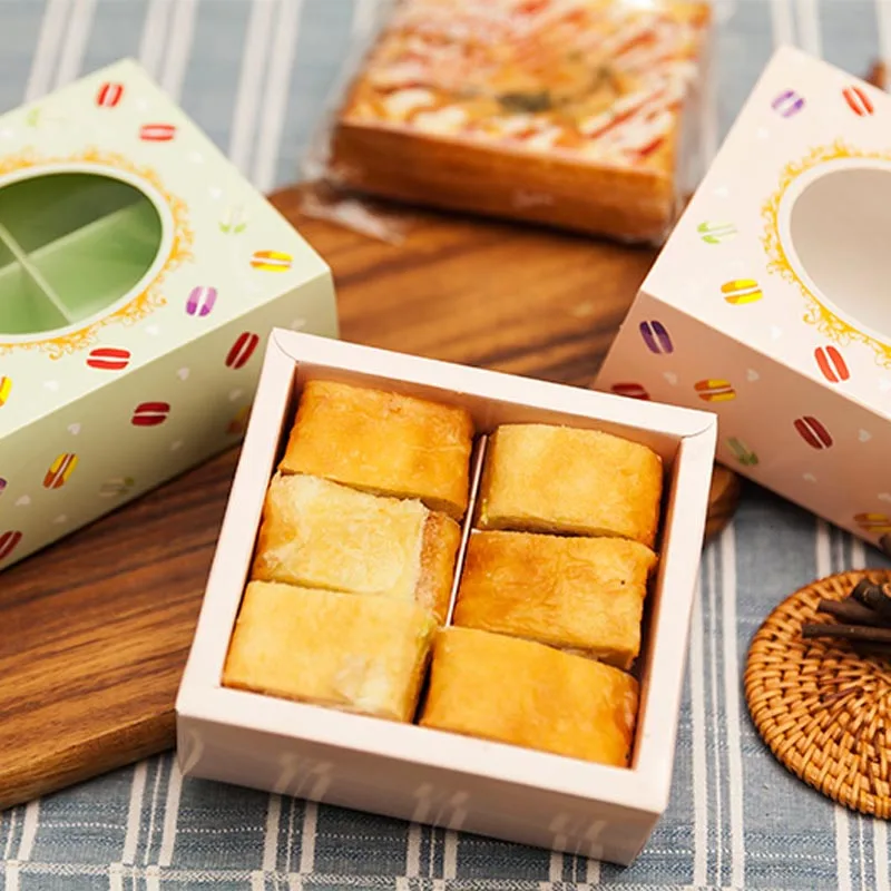 10 высококачественных макарон Подарочная коробка выпечка танкеры окно ящик для