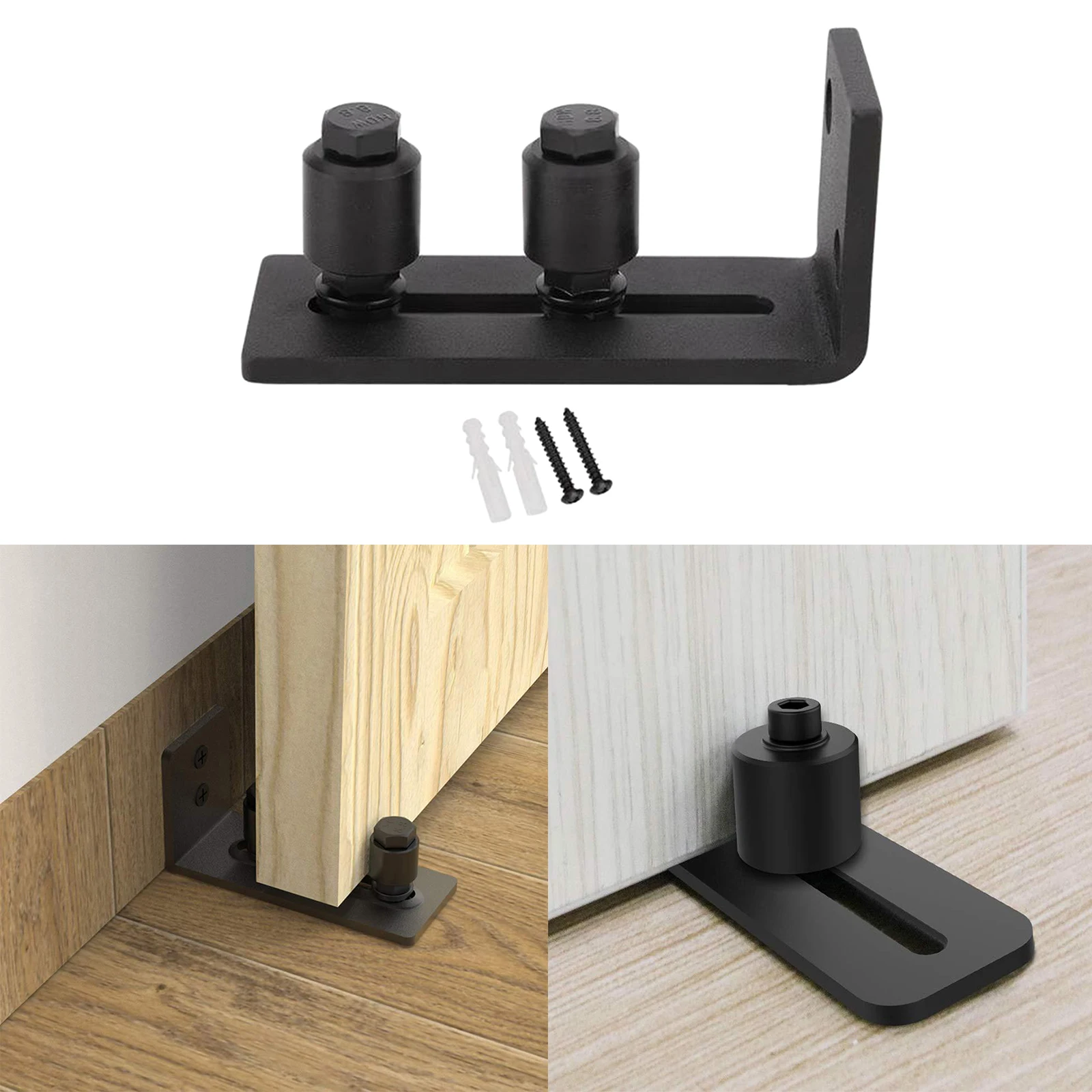 

Adjustable Barn Door Floor Guide Carbon Steel Door Stay Roller Wall Mounted