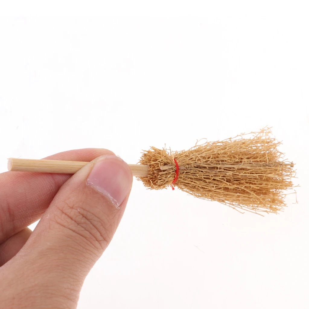 

1/12 Dollhouse Miniature Room Garden Wooden Broom Set Cleaning Tools Decor