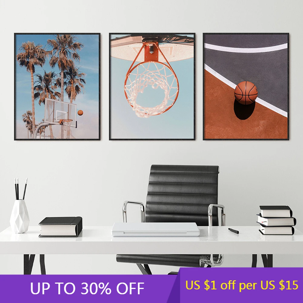 Баскетбольный плакат постер для баскетбола подарок пальма Подростковая