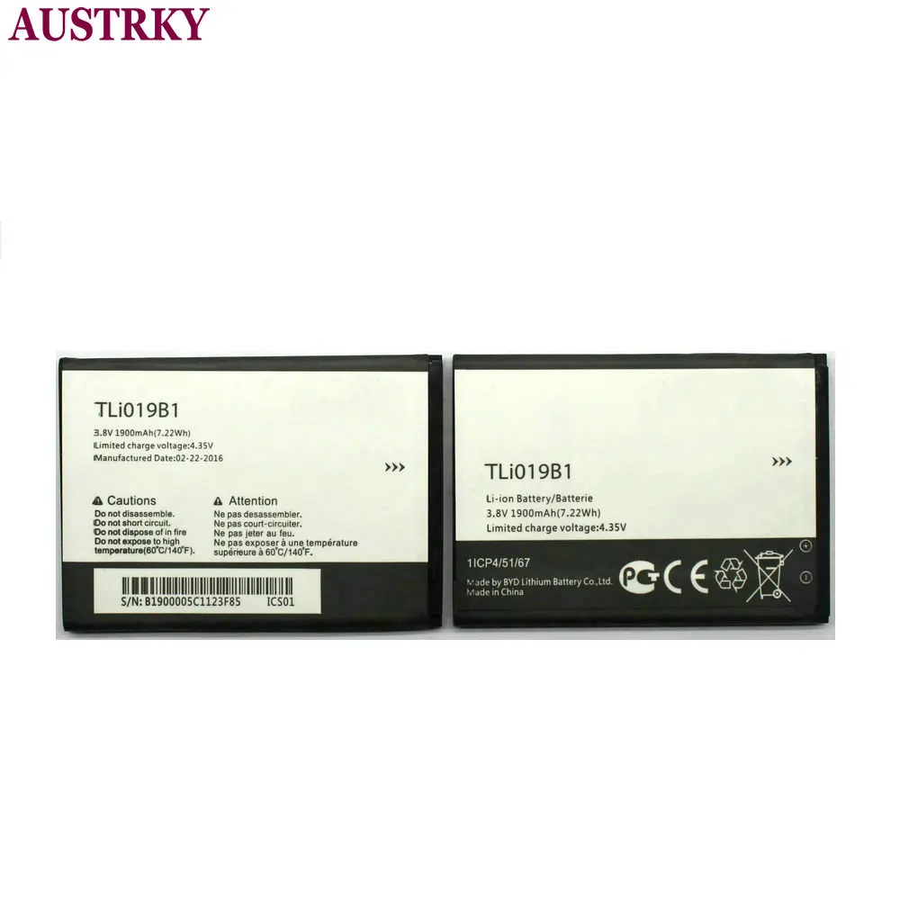 Новый аккумулятор 1900 мАч TLI019B1 TLi019B2 для телефона ALCATEL one touch POP C7 Φ 7041D dual CAB1900003C2 + код
