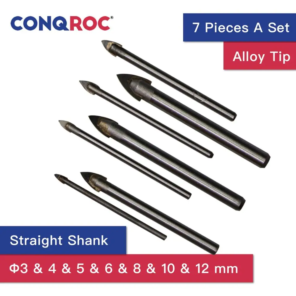 Набор стеклянных Сверл С наконечниками из сплава 7 шт. набор сверл для стеклянной