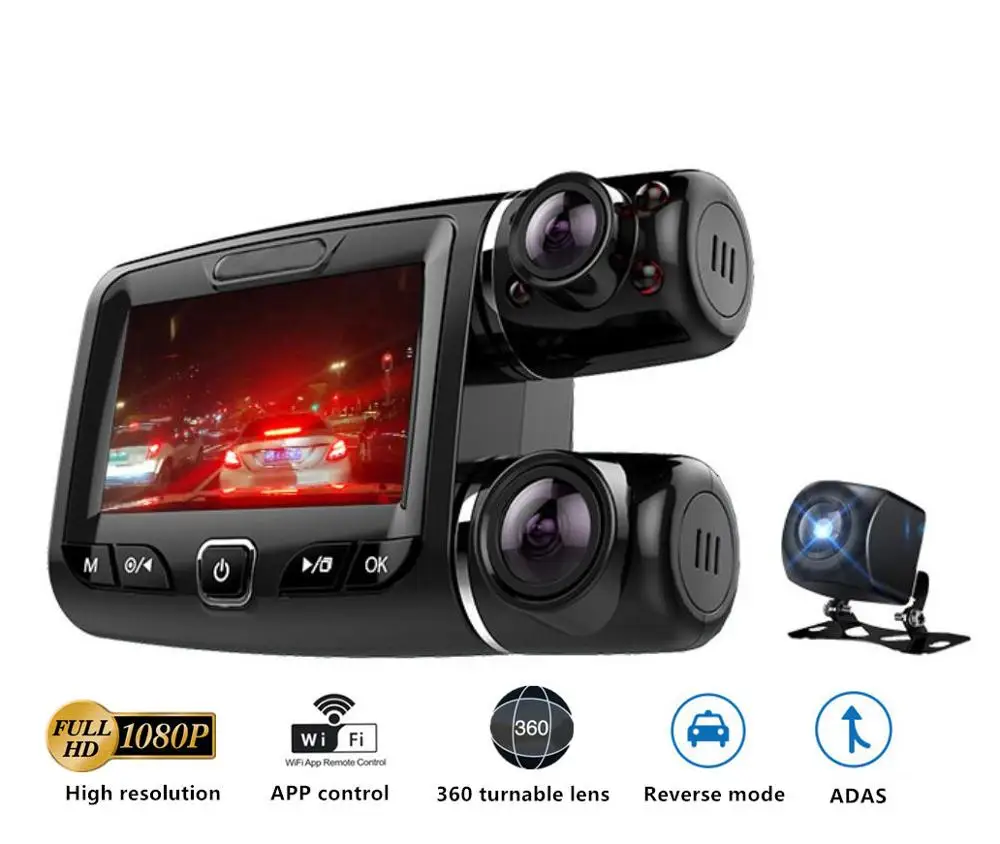 3 объектива FHD1080P автомобильные камеры Sony сенсор Передняя и задняя линза