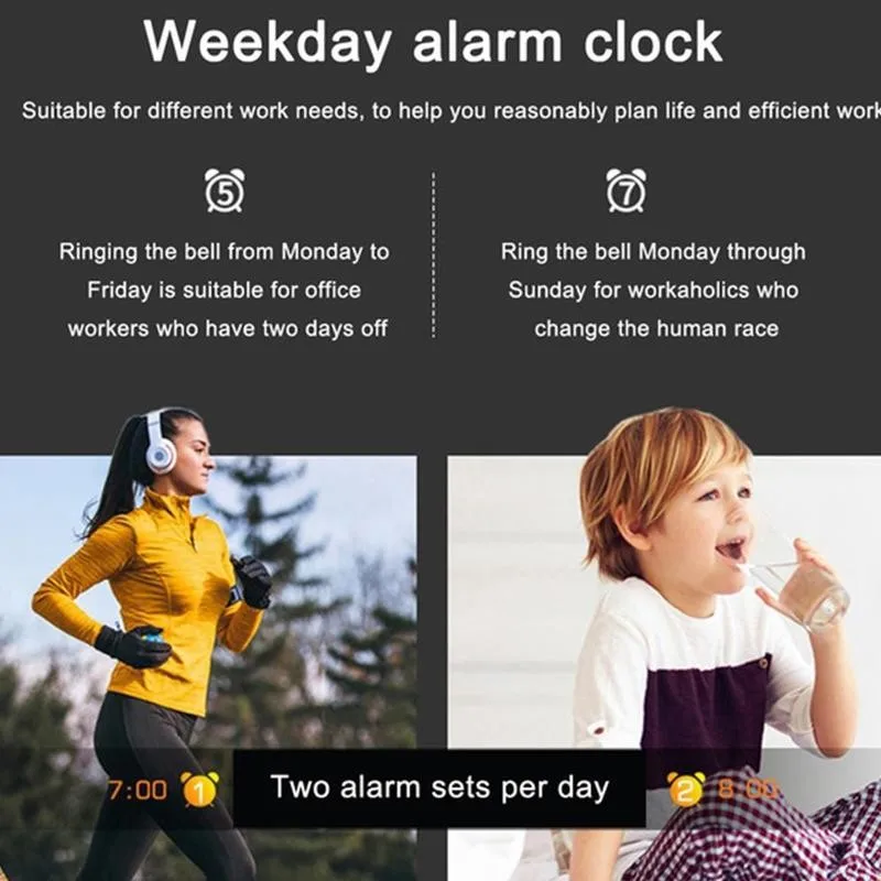 

1pc Mini Desk Alarm Clock Digital Mirror LED Big Display Clock Light Bedroom Snooze Timer Electronic Constant Table USB Hom K7U7