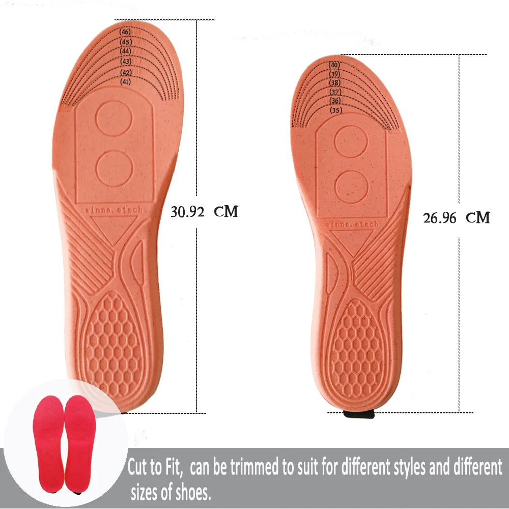2300/2000mAh Wireless Winter Electric Heated Insoles with Remote Controller Size EUR 35-46# Material EVA Thermal Heating Insoles