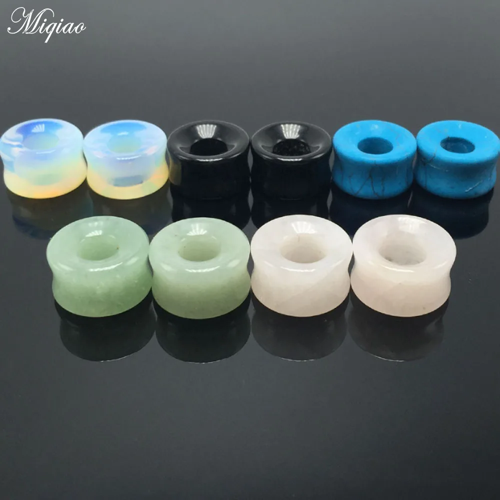 Каменные заглушки для ушей Miqiao 1 шт. калибровочные серьги заглушка туннельный
