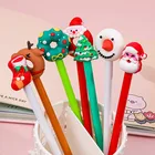 Милая мультяшная Рождественская серия, нейтральная ручка для студентов, черная ручка, Рождественская гелевая ручка, рождественские украшения для дома, рождественский подарок