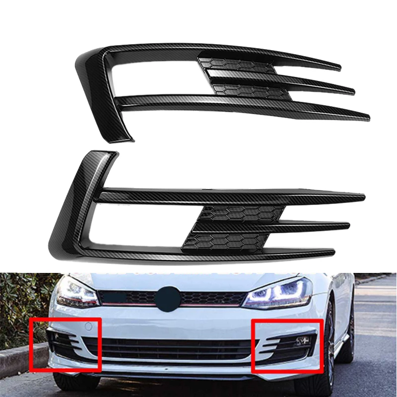 Online Mobil Serat Karbon Kabut Depan Lampu Alis Angin Pisau Menutupi Trim Untuk Golf MK7 2014 2015 2016 2017