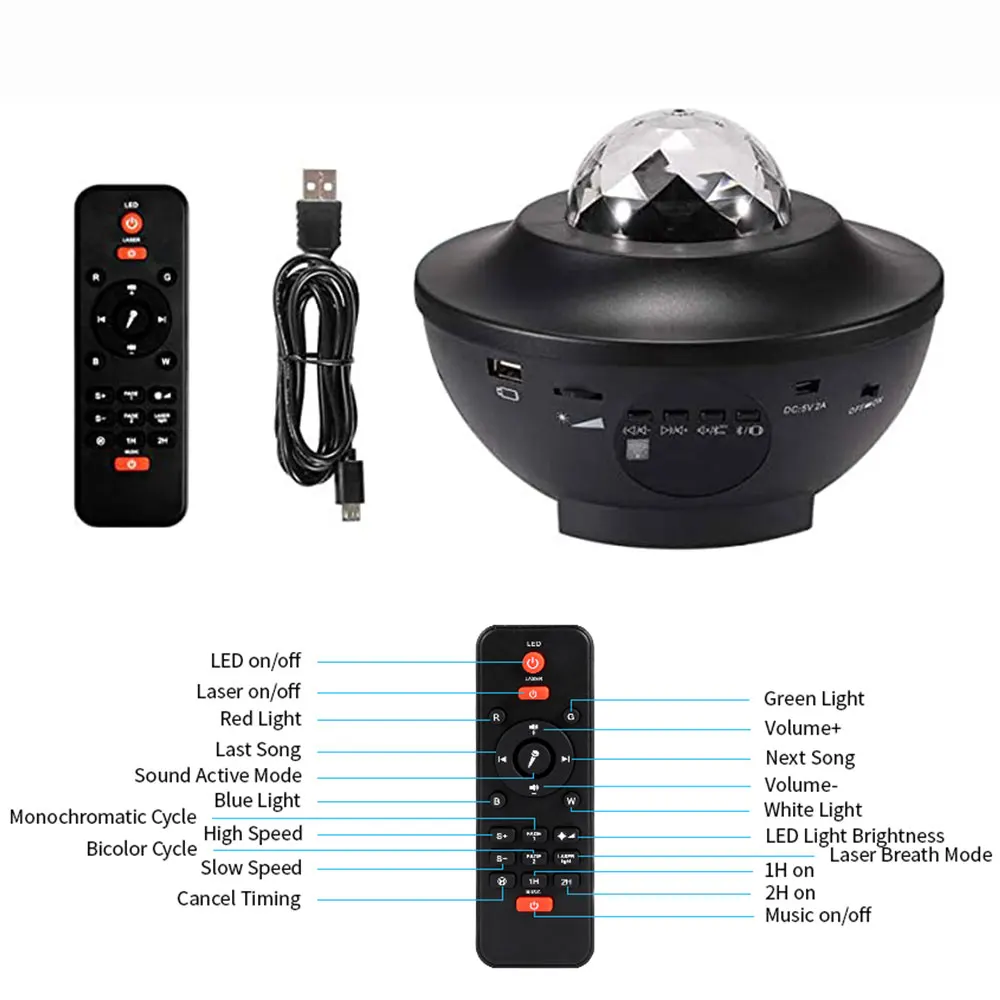 Цветной проектор звездного неба Blueteeth музыкальный проигрыватель с голосовым