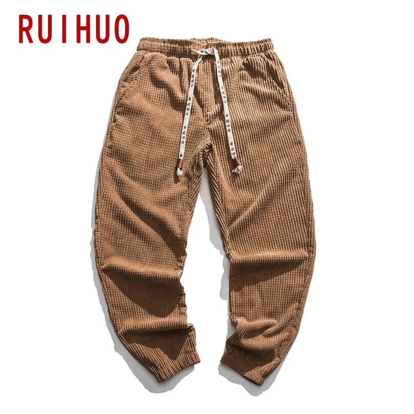 Новинка 2022 вельветовые шаровары RUIHUO мужские брюки повседневные джоггеры