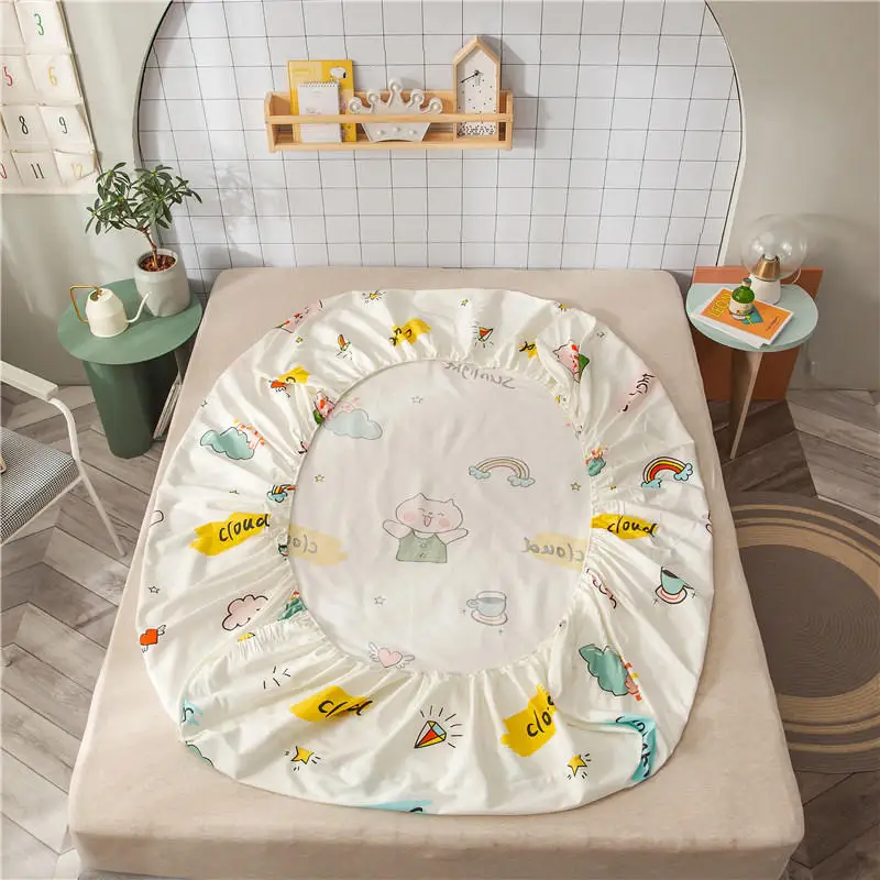 1 шт. 100% хлопок наматрасник на резиновой резинке для двуспальной кровати простыня