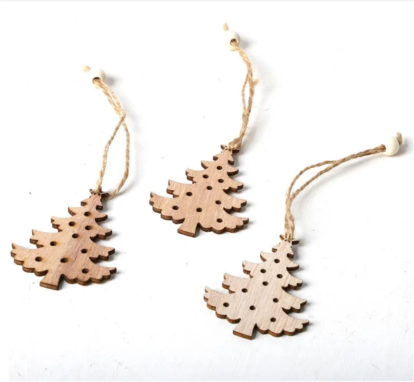 3 шт./компл. винтажные рождественские деревянные Подвески украшения DIY поделки