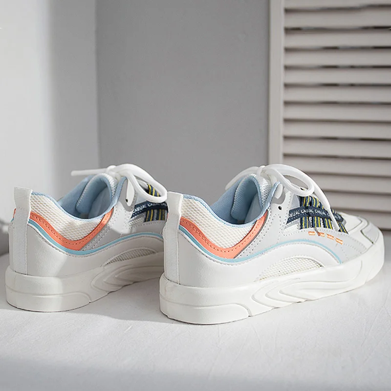 2021 Summer Women Sneakers Fashion Flat White Shoes Breathable Female Student Walking Jogging Skateboard Shoes Zapatillas Mujer