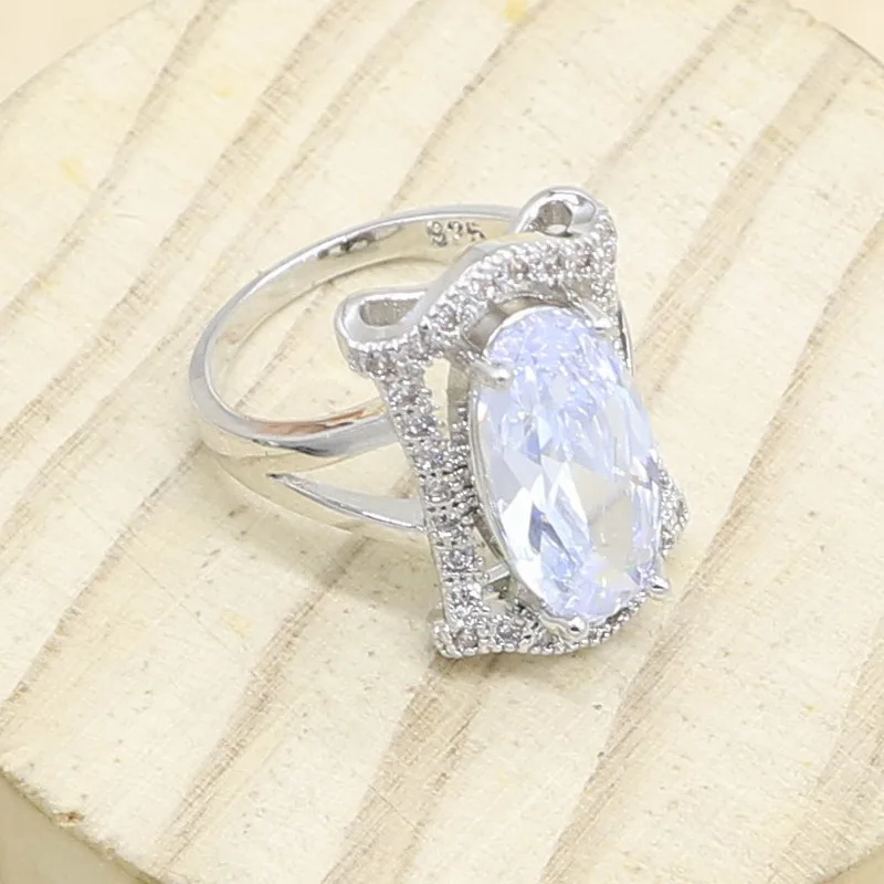 Новое поступление 925 пробы Серебряное кольцо для женщин белое циркониевое
