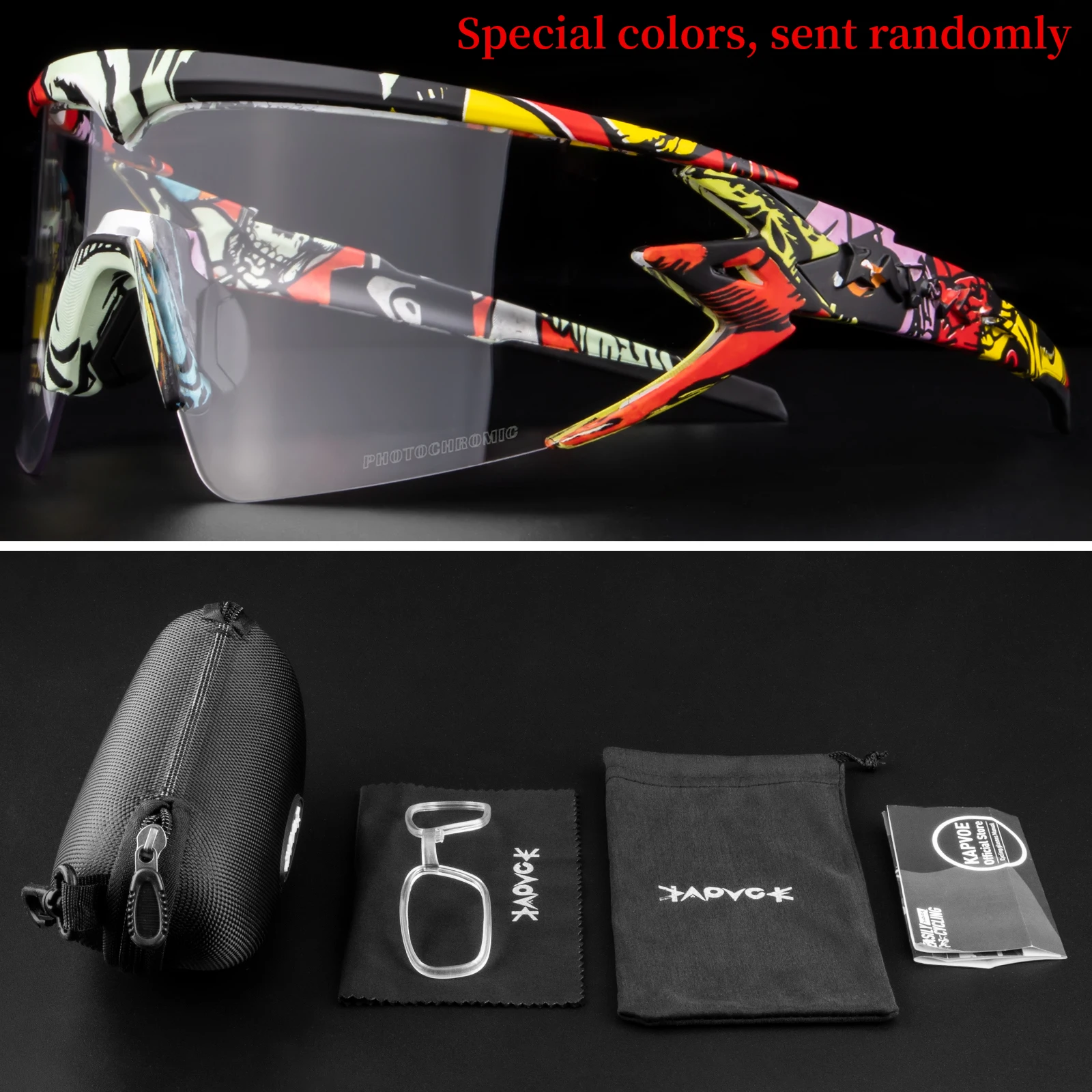 

2021 Man Kapvoe Polarized Hiking Climb Glasses 1Lens Outdoor Sports Bicycle Cycling Bike Sunglasses TR90 Eyewear Goggles