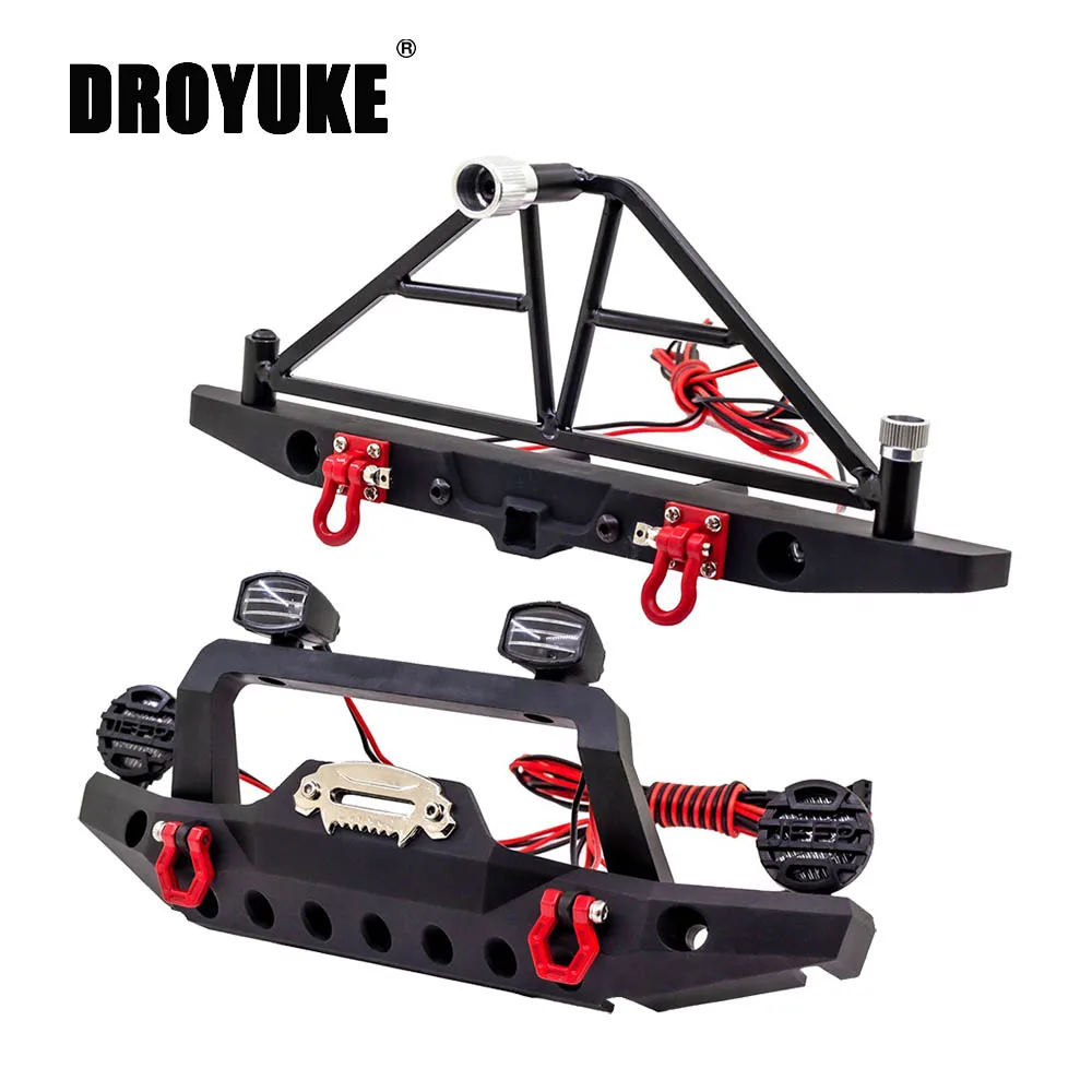 

Droyuke Metal Front Rear Bumper for 1/10 RC Crawler Traxxas TRX4 TRX-4 Axial SCX10 SCX10 II iii 90046 90047