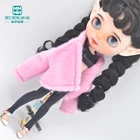 Подходит для Blyth Azone OB22 OB24 16 кукольная одежда модная плюшевая куртка с капюшоном облегающий кожаный костюм