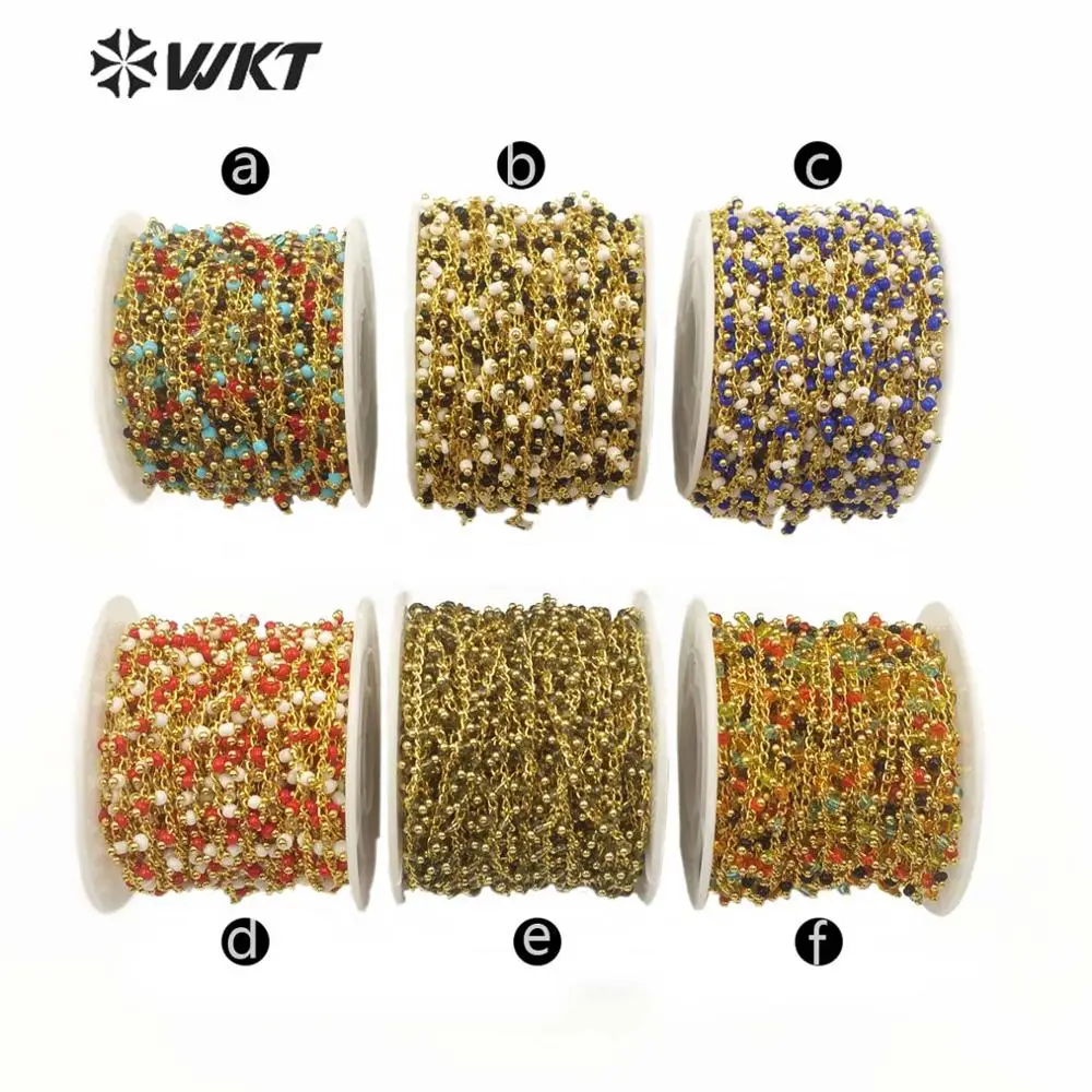 WT-RBC127 WKT многоцветные сине-белые Кристальные бусины позолоченные гальванические