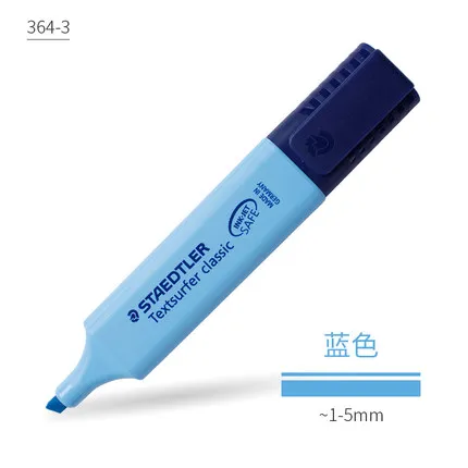 blue 1 шт. Staedtler sharpie цветной хайлайтер 364 Детские макароны студентов с офисными бликами текст маркер для выделения ручка - Цвет: blue