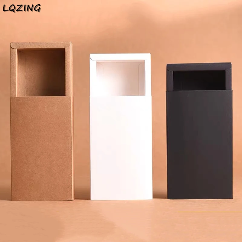 Коробка для подарков черно-белая Крафтовая 20 шт. | Дом и сад