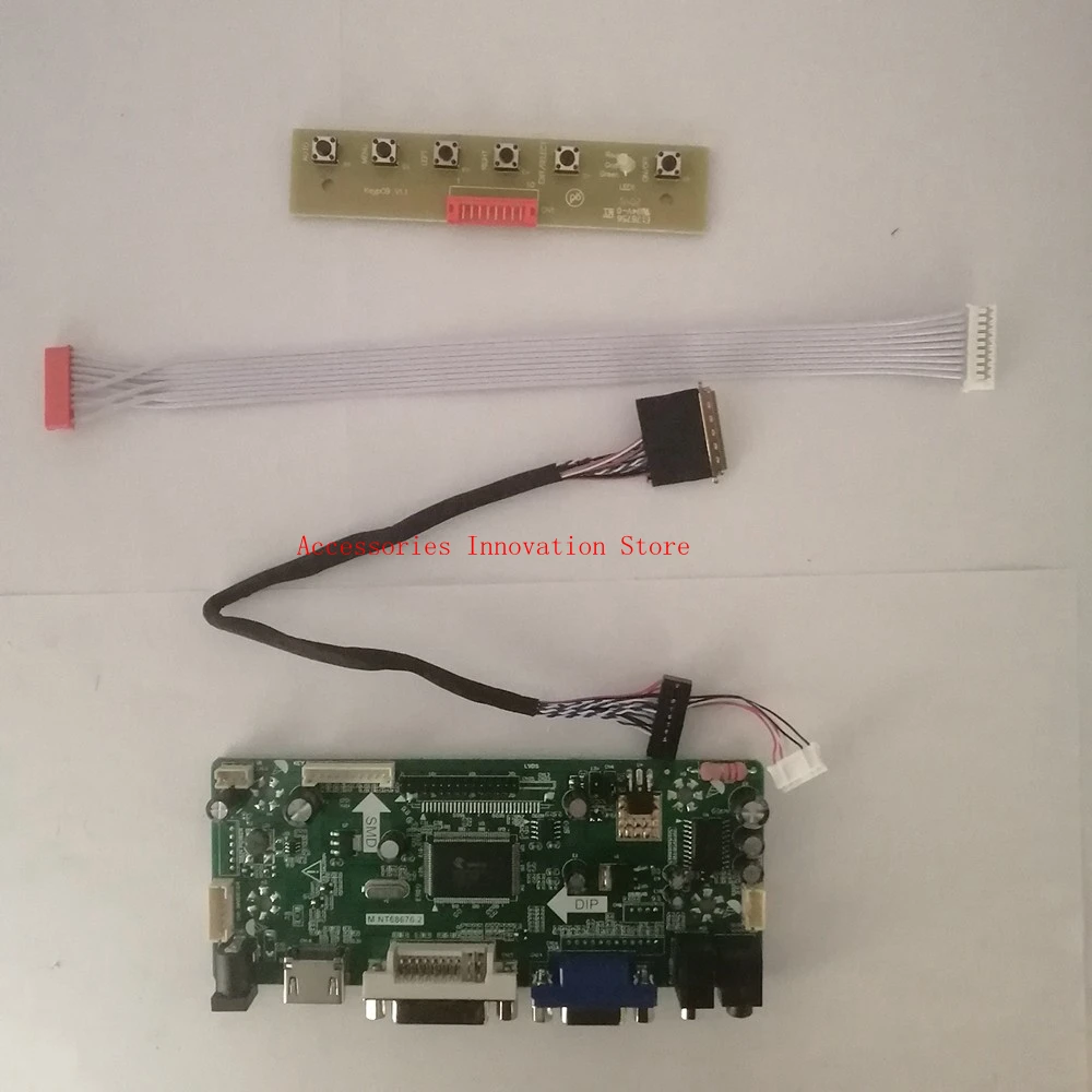 vga + dvi 1366x76., placa de controlador de tela lcd