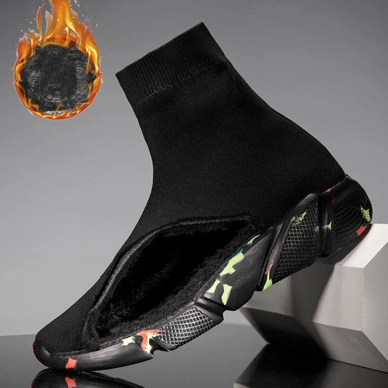 Большой размер 47 носки кроссовки мужские дышащие спортивные ботинки с мехом