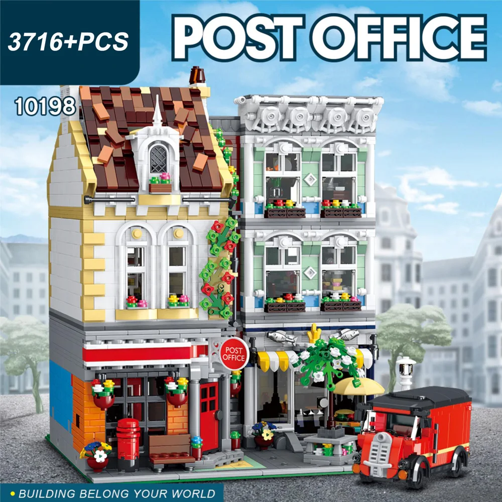 

3716 шт., Детский конструктор MOC Square Post Office