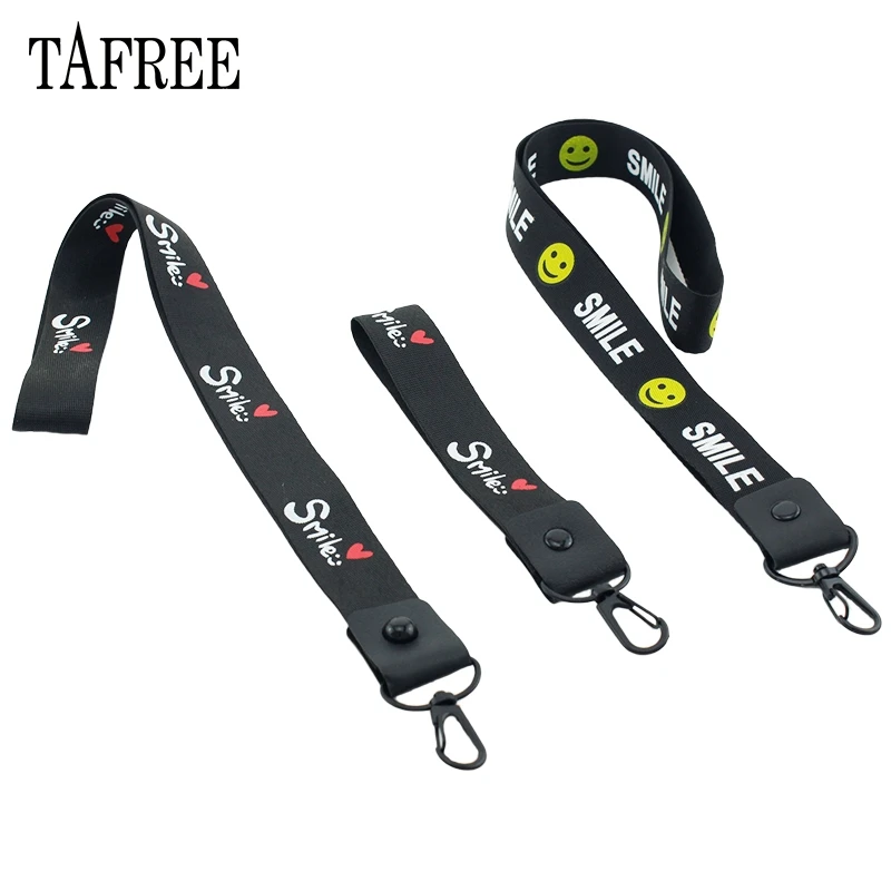 TAFREE Smile Expression Symbol Letters сердце Шея Ремешок тесьма брелок ремешок Мобильный телефон лента брелок