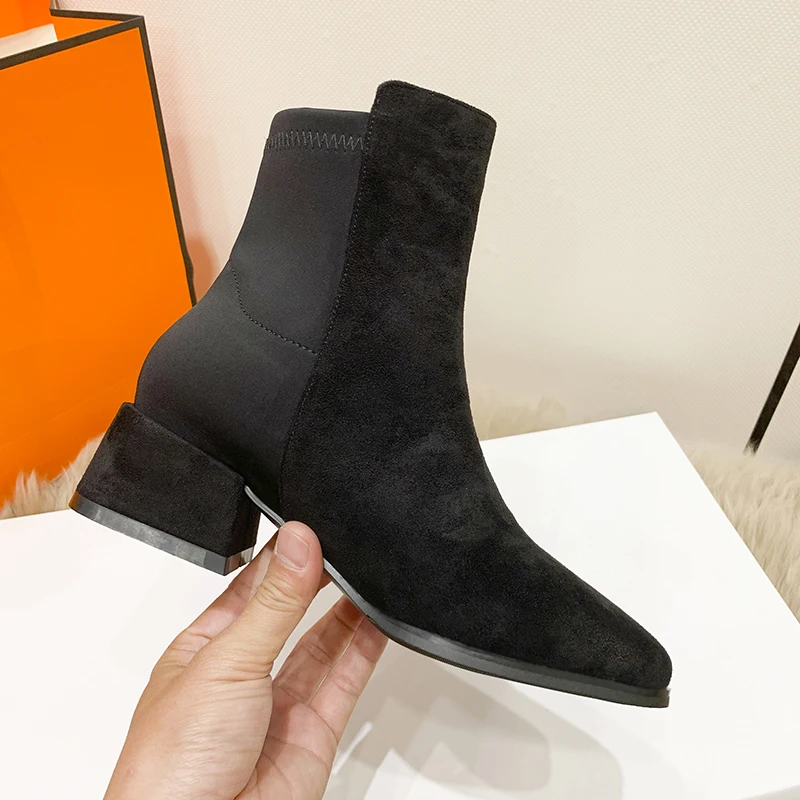 

Trendy fashion women's shoes, high-heeled boots, Martin boots, British style, thick-soled small short boots, catwalk fashion boo