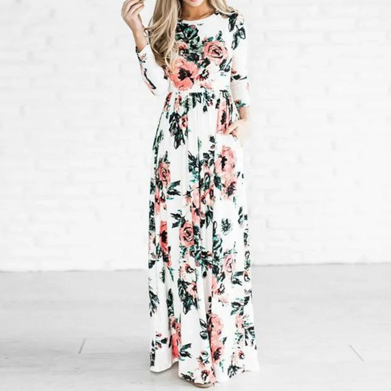 Женское летнее длинное платье с цветочным принтом размеры до XXXL | Мать и ребенок