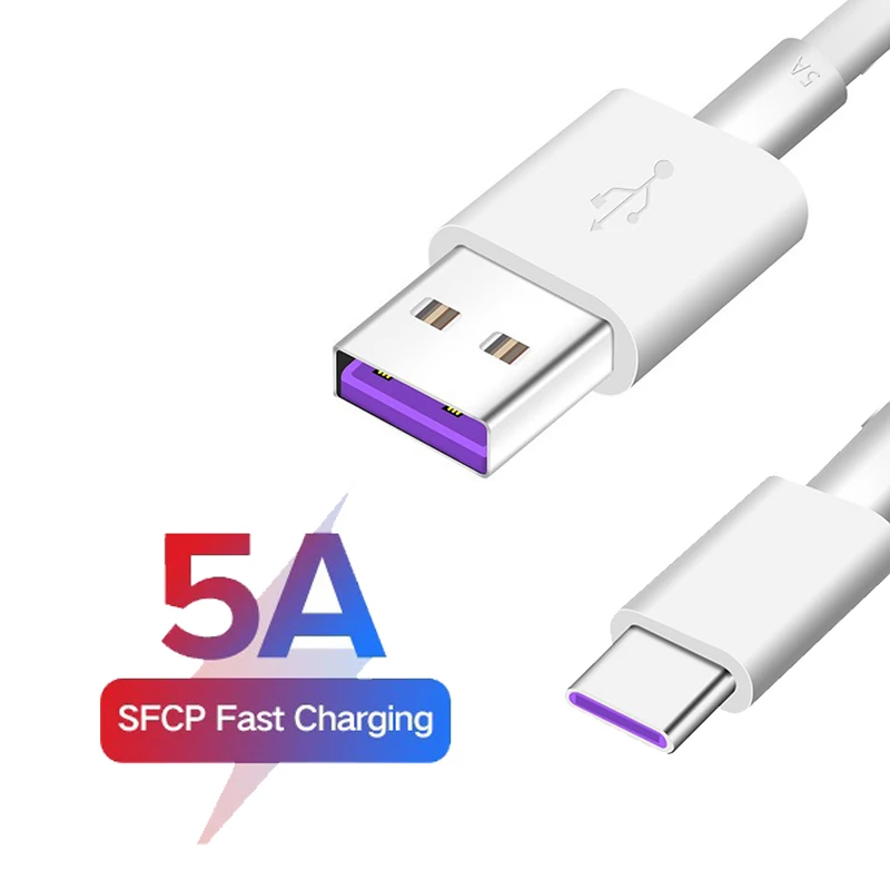 USB кабель 5A типа C QC3.0 шнур для быстрой зарядки Type Huawei Mate 20 P30 P20 P10 Pro Honor 10 Nova|Кабели