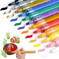acrylic paint marker pens set 12 color acrylic paint pen medium tip acrylic paint markers for canvas rock painting glass rocks