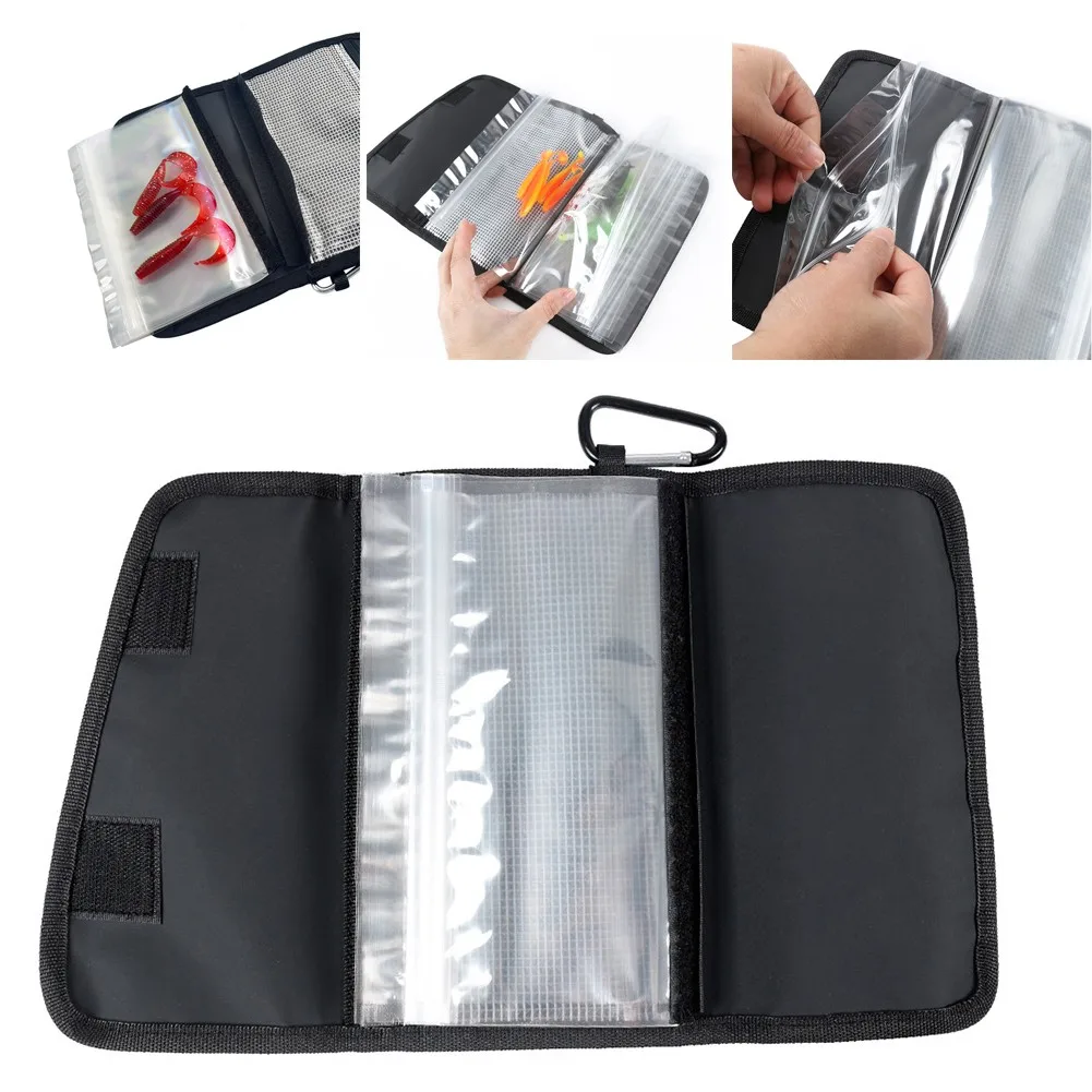 

Fishing Soft Tackle Bait Binder Tackle Storage Bags For Worms And Jigs 6 Transparent Pockets For Storing Soft Lures