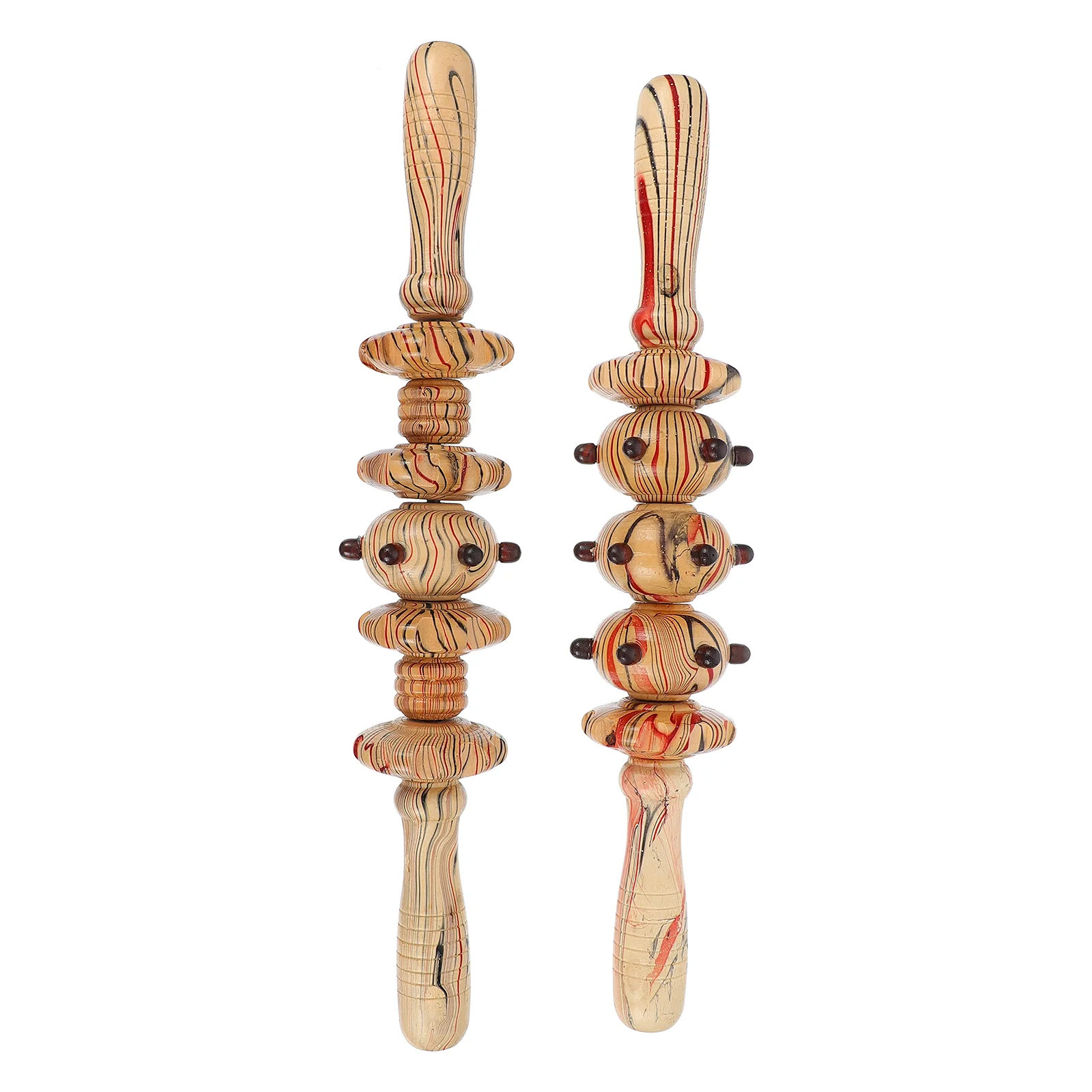 

2pcs Wooden Handheld Sticks Muscle Rollers Abdominal Massagers