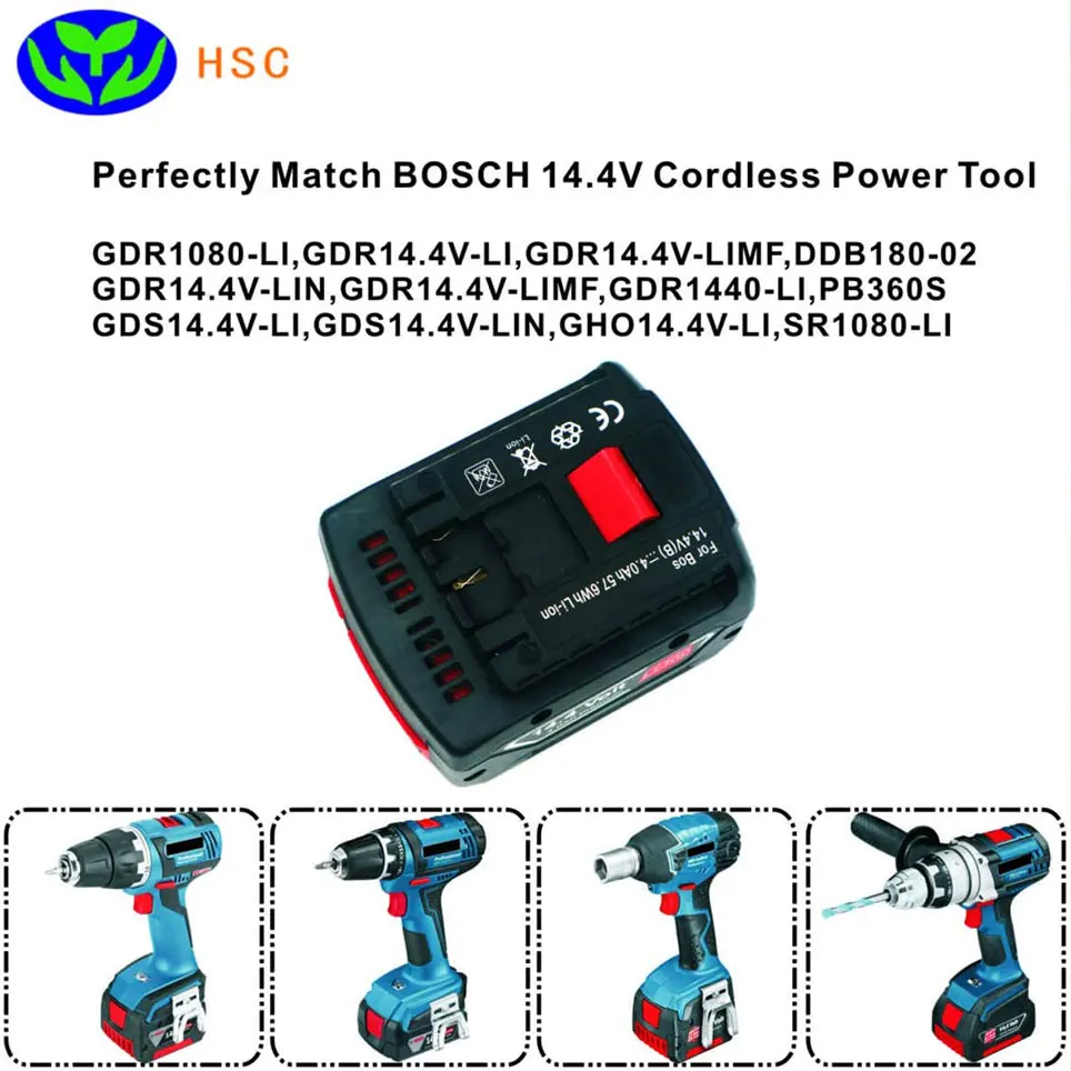 

14.4V 4000mAh. The new lithium-ion battery is durable