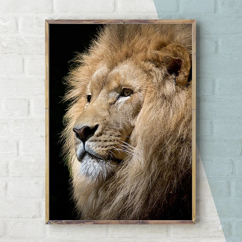 

Nordic Black and White Wild Animal Lion Poster Art Pictures Canvas Painting Posters and Prints Wall Art Living Room Home Decor