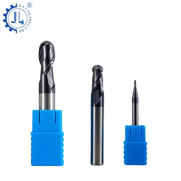 Концевые фрезы HRC55 твердосплавные с 2 зубьями и шариковым носом для фрезерования